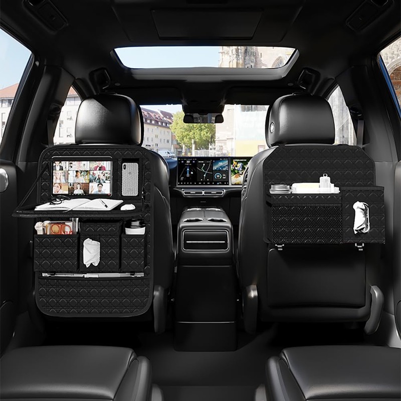 GMQ Seat Organizer 1 Pack, Car Backseat Organizer with Tray,Multifunctional