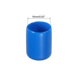 MECCANIXITY 100pcs Rubber End Caps Cover 5/8 inch Vinyl Screw Thread Protector Round PVC Vacuum Caps for Screw Bolt Pipe, Blue