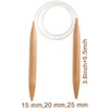 FEETER 3PC Wooden Circular Knitting Needles,15/20/25mm Natural Wood Jumbo Needle