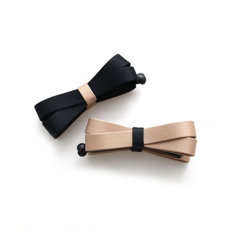 VINGTAINE H-421-BE Bi-Color Ribbon, Banana Clip, Beige, beige