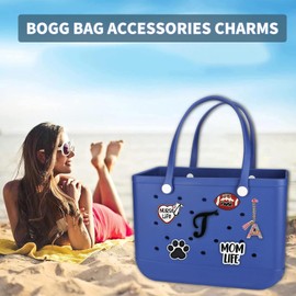 TOYORK - Dijes para bolsa de Bogg, accesorios decorativos para bolsa de Bogg, letras del alfabeto para playa, bolsa de playa de goma