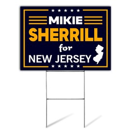 SignPro Mikie Sherrill For Governor Yard Sign | Mikie Sherrill Sign | Mikie For Governor Lawn Sign | New Jersey Governor 2025 | 24" x 18" Corrugated Plastic | Includes H Stake | Double Sided