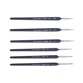 6-Piece Miniature Mini Brush Set with Fine Details for Acrylic, Watercolour, Oil, Face, Nails, Scale Model Painting, Line Drawing (1+2+3+0+00+000)