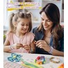 DasKid 500 Pcs Pony Beads with Blue & Pink Elastic