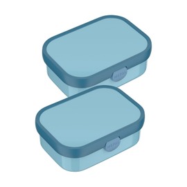 Mepal - Campus Lunch Boxes Set of 2 - Bento Lunch Boxes for Children - Lunch Boxes with Bento Compartment and Fork - Meal Prep Box with Clip Closure - Dishwasher Safe - 750 ml - Cool Blue