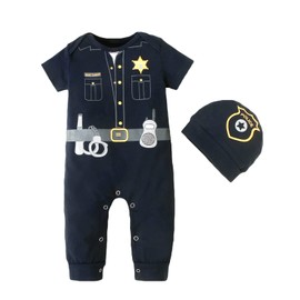 Singcoco Newborn Boy Girl Costume Outfit Baby Police Officer Romper (Cop,18-24 Months)