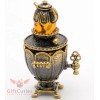 Brass Amber Figurine of Russian Samovar Teapot Totem talisman IronWork