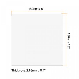 sourcing map PMMA Acrylic Sheets Colored Non Transparent 6 x 6 Inch White for Glass, DIY, Painting, Art Craft Pack of 2