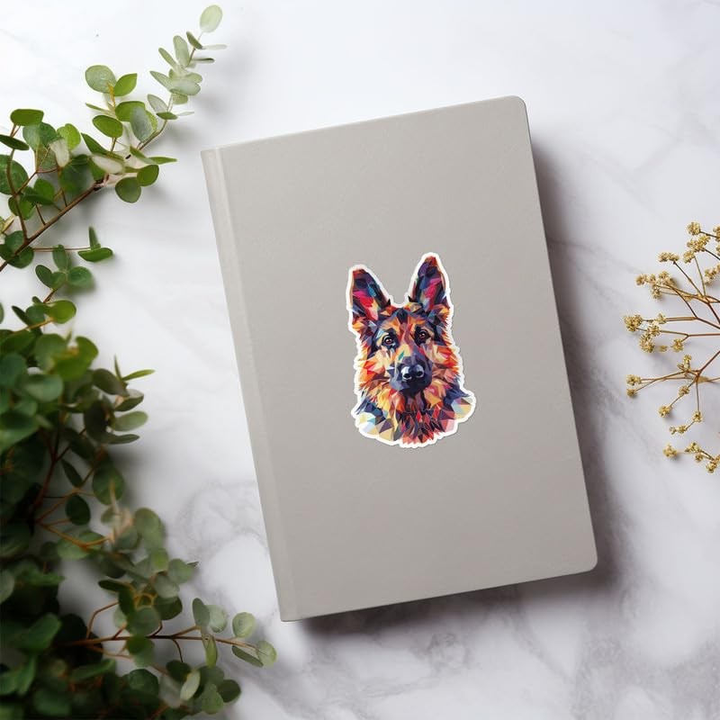 Triangulated German Shepherd Dog Sticker - Vinyl Waterproof Decal Quirky