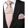 RBOCOTT Rose Gold Silk Tie and Pocket Square, Necktie Tie