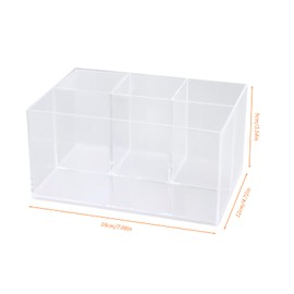 Culinavog Large Capacity Drawer Pen Holder, 4 Compartments Clear Desk Organiser, Plastic Table Stationary Organiser, Desktop Office Storage Holder for Pens Pencils Makeup Brushes Cleaning Supplies