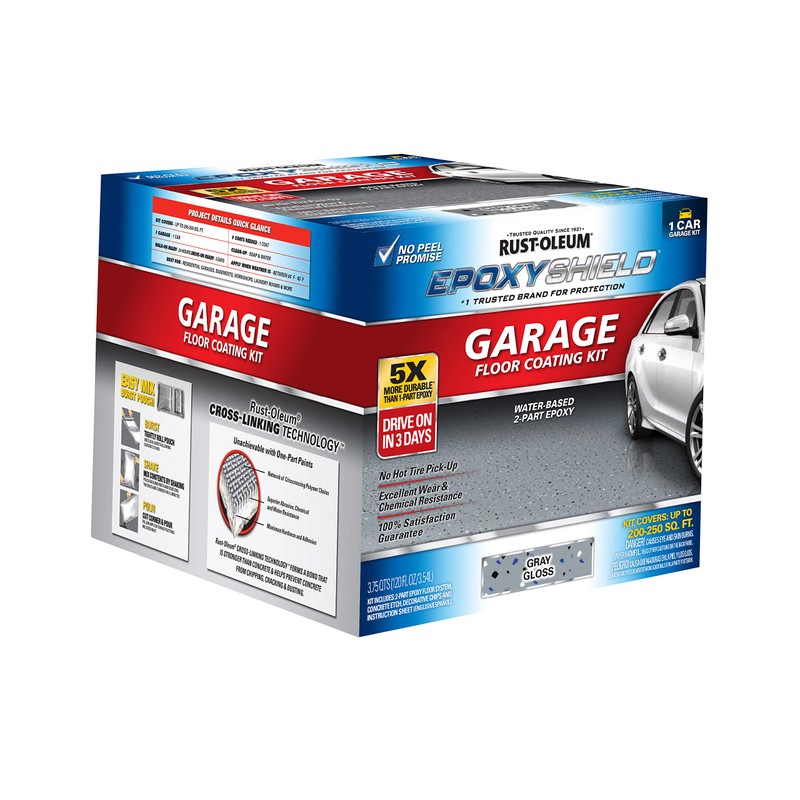 Rust-Oleum 327081 EPOXYSHIELD Garage Floor Coating Kit, 1 Car, Gloss