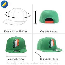 Underground Kulture Ireland Green Adjustable Flat Peak Snapback Hat St Patricks Day Euros World Cup Baseball Cap