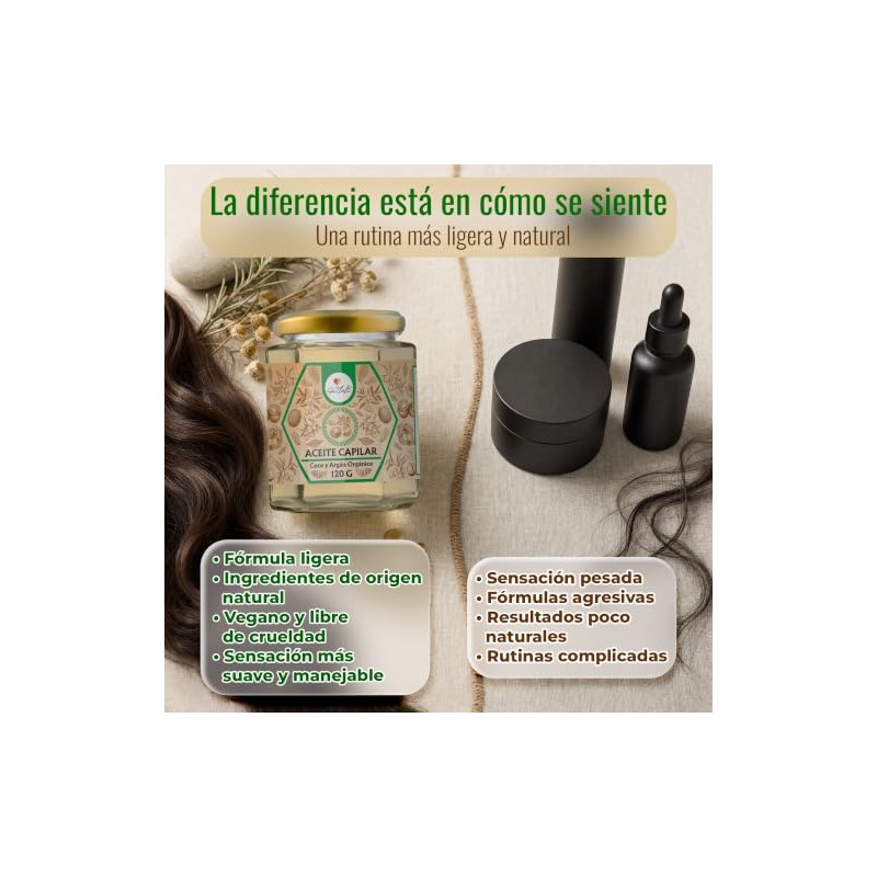 Aceite Capilar - Brillo - Hidratación - Suavidad - Coco
