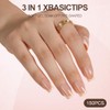 Misssix XBASICTIPS Uñas francesas a presión, 150 piezas cortas y