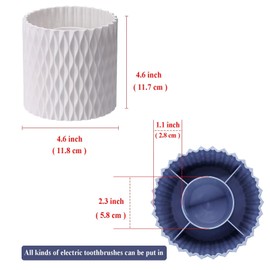 OWAYOTO Makeup Brush Holder Rotatable Makeup Brush Organiser Cup Makeup Container Storage White