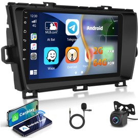 HiFi - (2+64G) Inefala for Toyota Prius 2010-2015 Android Car Radio Stereo with Wireless Carplay Android Auto, 9" Touch Screen with Bluetooth GPS WiFi FM/RDS SWC Canbus Backup Camera MIC