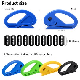 Artiquea Gift Wrapping Paper Cutter, Mini Paper Cutter with 10 Replacement Blades, Gift Wrap Cutter for Rolls, Pack of 2