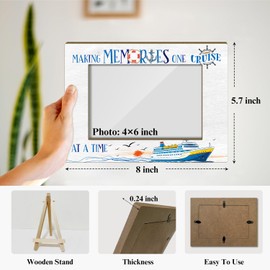 haipino Making Memories One Cruise Picture Frames Wood Photo Frames for Coastal Souvenirs Horizontal Picture Frame 4x6 for Holiday Vacation Honeymoon Tabletop Display Gifts for Cruise Lovers Y407