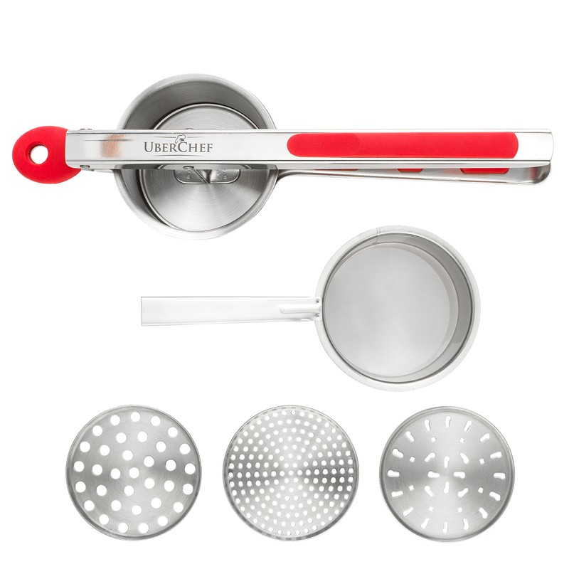UberChef Potato Ricer Set with 3 Ricing Discs (Fine, Medium,