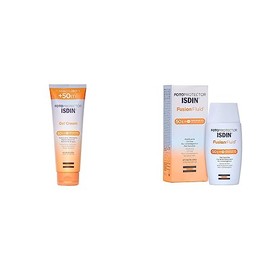 ISDIN Fotoprotector Gel Cream SPF 50+, Protector Solar Corporal refrescante e hidratante, Ideal para toda la familia, 250 ml + Fotoprotector Fusion Fl