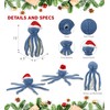 DolliBu Santa Blue Octopus Stuffed Animal Plush Toy - Super