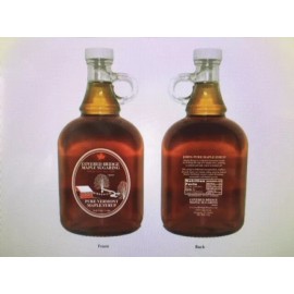 +ONE One liter glass jug of pure Vermont "organic" Maple syrup - Amber/Rich