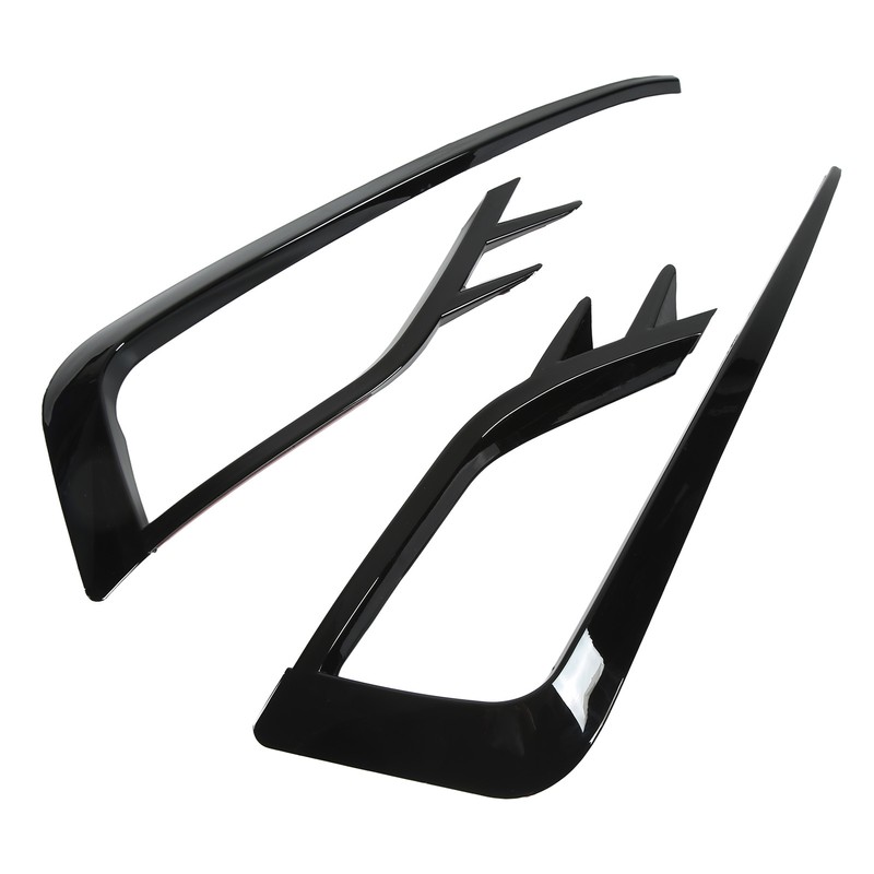 Pair Front Fog Light Lamp Eyebrow Trim Glossy Black for