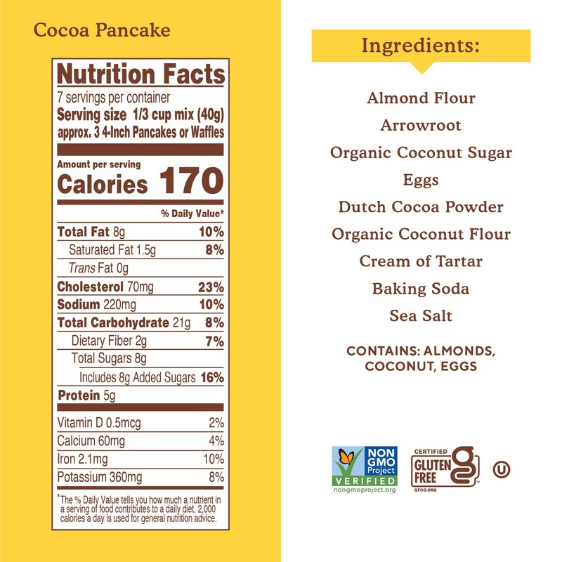 Simple Mills Cocoa Pancake and Waffle Mix, Just add Water,