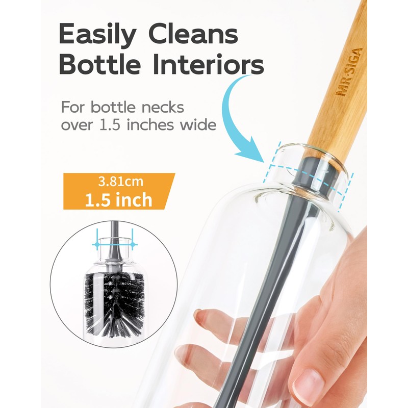 MR.SIGA Water Bottle Brush, Long Handle Bottle Brush for Water