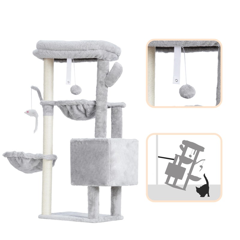 Heybly Cat Tree, 39.4 Inches Tower Condo with Scratching Post,