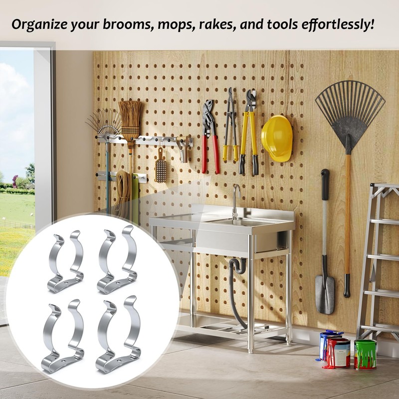 16 Pcs Tool Holder Garage Shed Storage Grip Tidies Wall