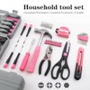 39 Pcs All Purpose Basic Household Pink Tool Kit for