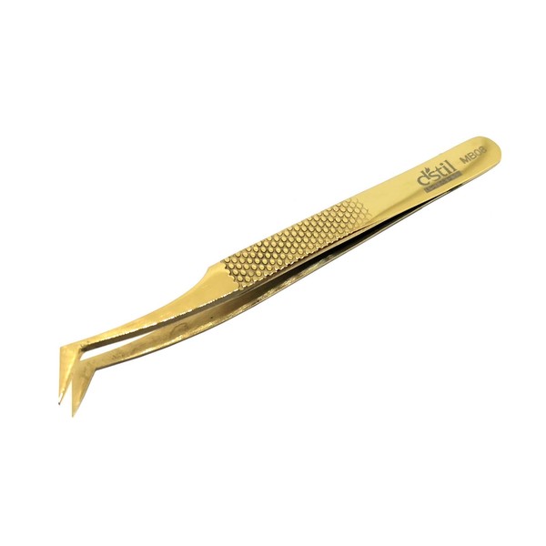 Tweezers for Eyelash Extension Eyelash Extensions, Gold Precision Handmade Tweezers