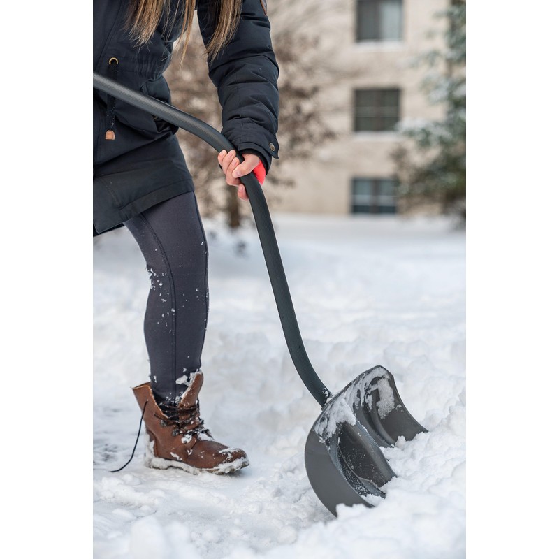 Suncast 18-inch Snow Shovel and Pusher Combo with Ergonomic Shaped
