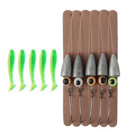 FOLANDO 5pcs 10g Fishing Soft Lures kit, Fishing Weights Jig Heads Hooks Fishing Lures Fishing Baits Plastic Baits Kit