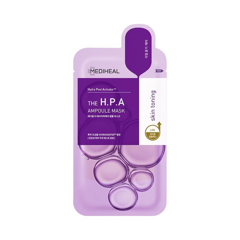 MEDIHEAL, Ampoule Mask (10 P), Hydration, Shine, Exfoliating Care, Chapped