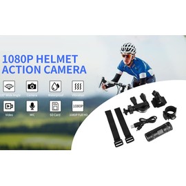 Pomya Cámara de acción, Mini portátil Full HD 1080P Impermeable Bike Car Outdoor Sports DV Cámara de Video con Accesorios de Montaje Kit