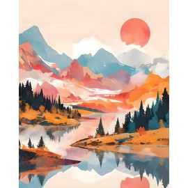 ShineSnow Mountains Sunrise Lake Landscape Painting by Numbers DIY Kits for Adults 16x20 inch Acrylic Paints for Canvas Painting Paint by Number Kit Gifts for Women Home Decor