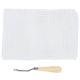 Clear Plastic Mesh Canvas Kit Mesh DIY Carpet Canvas Rug Making Fabric Canvas Rug esh Knitting Sheets for Embroidery (50 x 50 cm)