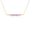 Tiny Sparkling Kunzite Faceted Bead Bar Necklace in 14k Gold