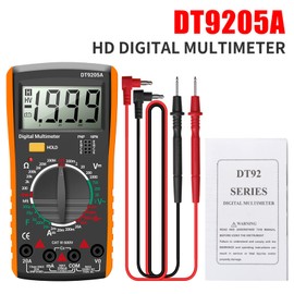 BuyWeek Digital Multimeter, DT9205A AC/DC Voltmeter Ammeter Current Voltage Meter Resistance Capacity Tester (Orange)