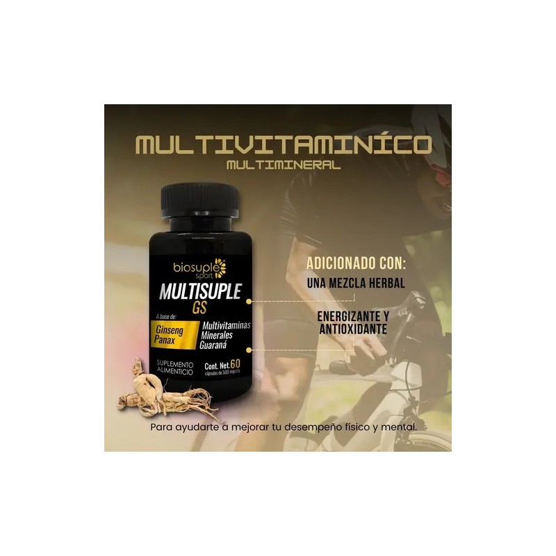 Suplemento Multivitamínico Biosuple Ginseng 60caps 500mg