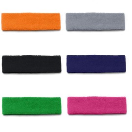 Mechaly Pack of 6 Stretchy Athletic Sport Headbands Sweatbands for Yoga Fitness Dance