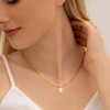 Yimofy Gold Initial Necklace for Women 18K Gold Plated Stainless