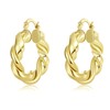 9ct Gold Filled Hoop Creole Earrings for Women,30MM Twisted Gold
