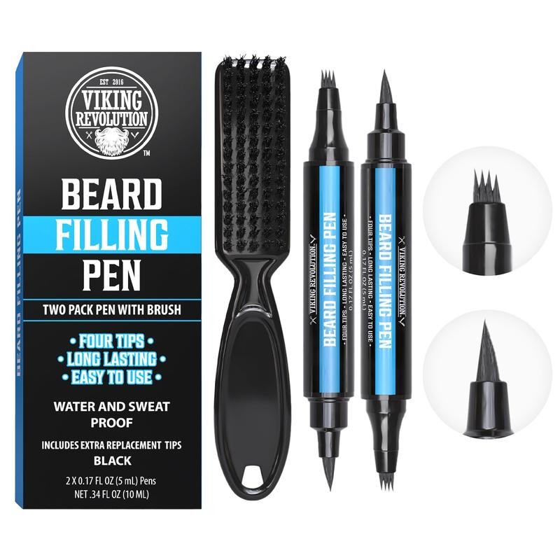 Viking Revolution Beard Pen (2-Pack) Waterproof Beard Filler Pen with
