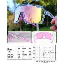 VOLOCOVER Cycling glasses sport protection ultraviolet-proof Safety collision prevention (Pink)