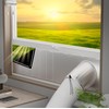 LIHONK Portable ac Window Vent kit【Titanium Silver+Black 100% Light Block】-