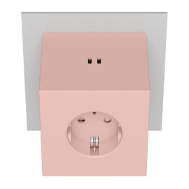 Avolt Square 2 Power Strip with USB-C - Design Socket Cube with 3 Sockets & 2 USB-C Ports (30W) - Multiple Socket for Office & Home - Available in Multiple Colours (Pink)